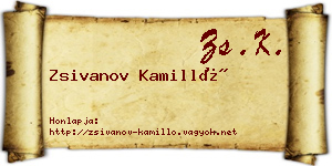 Zsivanov Kamilló névjegykártya
